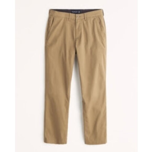 Dark Khaki Athletic Straight Modern Chino Pant 32 X 34 Wedding Guest, Work, Mens - Picture 5 of 5
